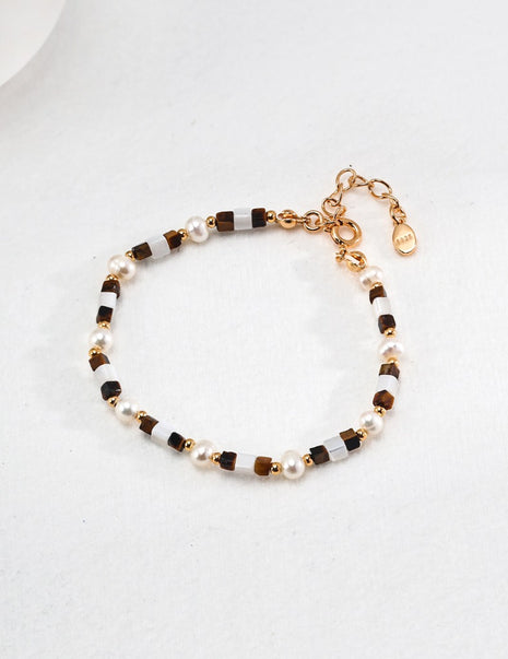 Sterling silver tiger eye bracelet SL0133-2