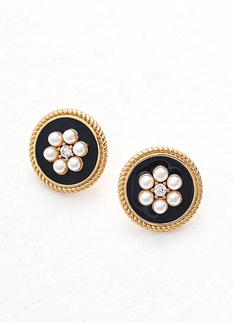 Sterling silver imitation pearl earrings E01175-2