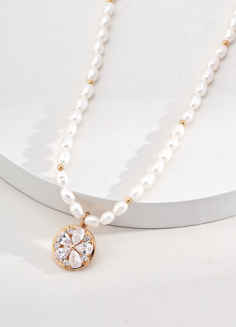 Sterling silver pearl necklace D0142-2