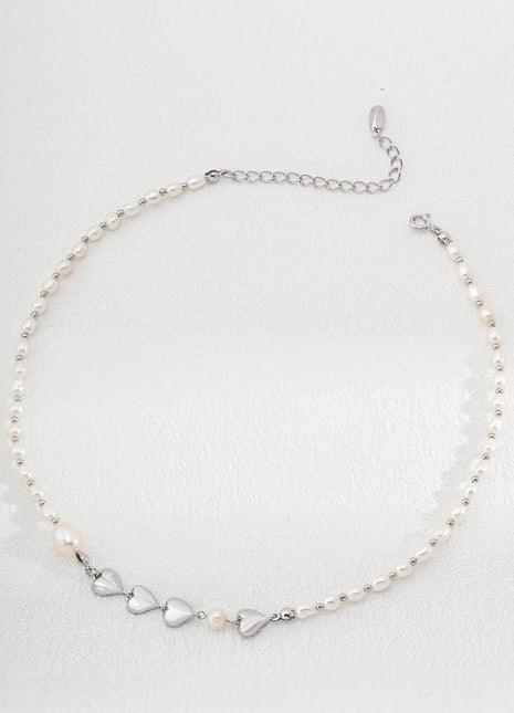 Natural Pearl Heart Necklace D0500