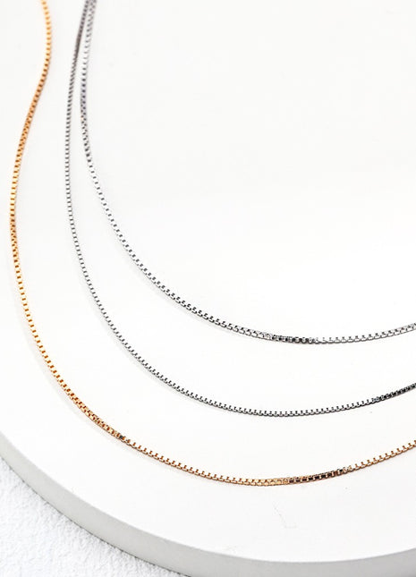 Pure silver box chain X0011-9