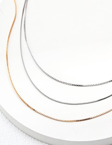 Pure silver box chain X0011-9
