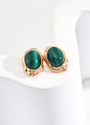 Natural Malachite Earrings E01186-2