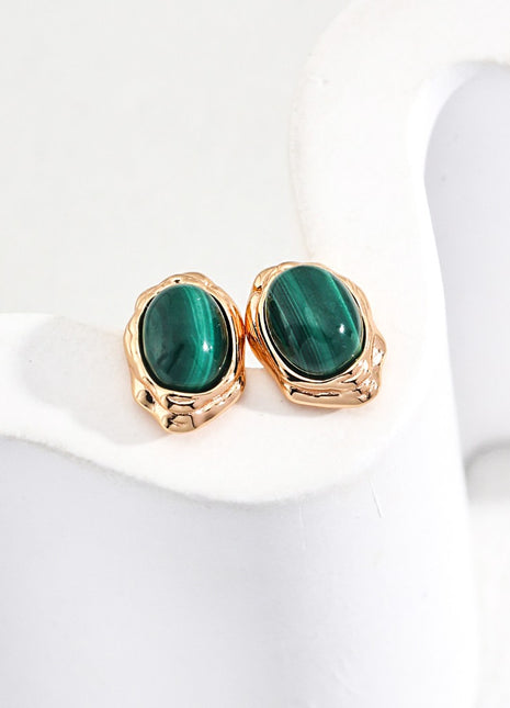 Natural Malachite Earrings E01186-2