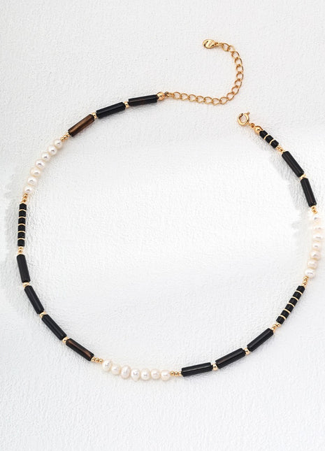 Natural Agate Pearl Necklace D0532-2