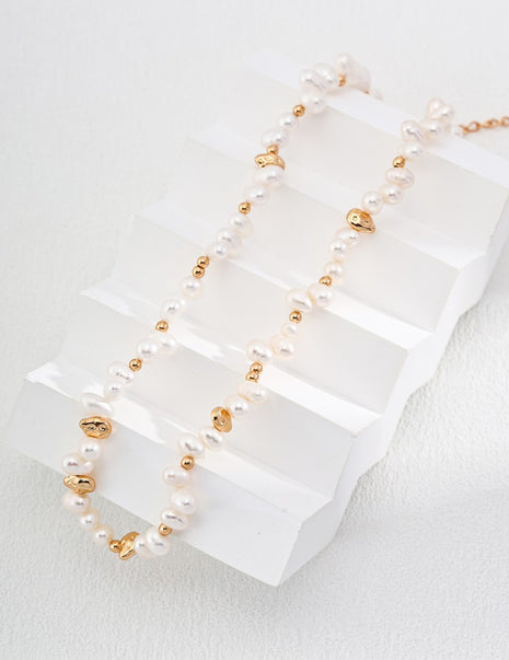 Natural pearl necklace D0409-4