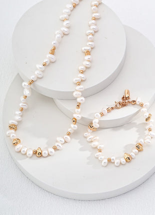 Natural pearl necklace D0409-4