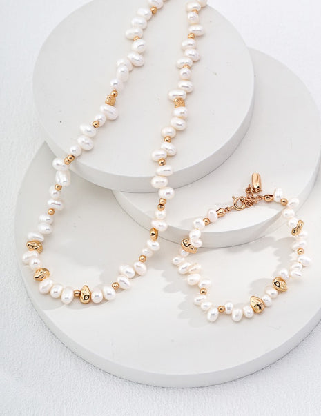 Natural pearl necklace D0409-4