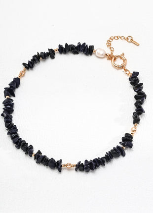 Natural Blue Sandstone Necklace D0530-2