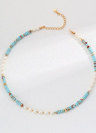 Sterling silver pearl necklace D0544-2