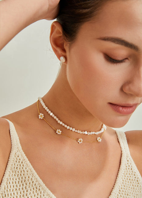 Sterling Silver Potato Petal Necklace XL00006
