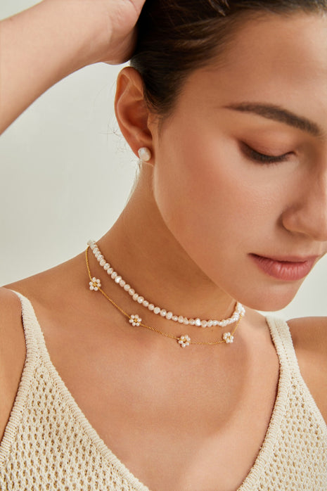 Sterling Silver Potato Petal Necklace XL00006