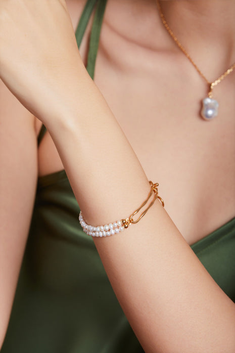 S925 Silver Pearl Bracelet SL0084