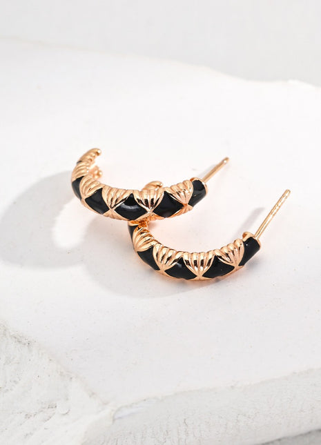 S925 silver vintage enameled earrings E01216-2