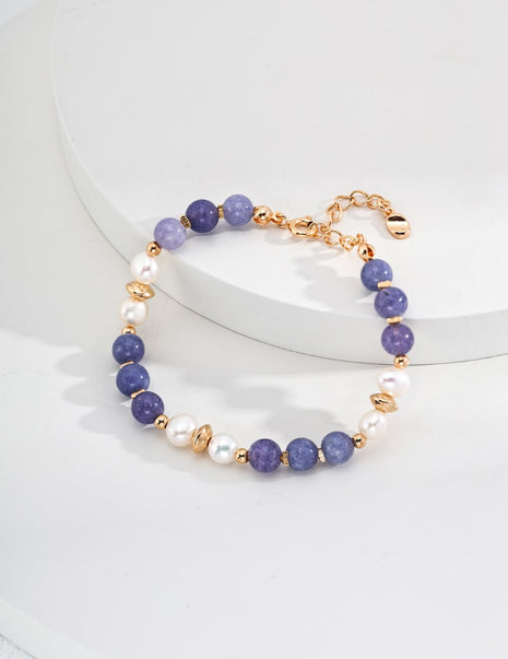 S925 Silver Pearl Kunzite Bracelet SL0155-2