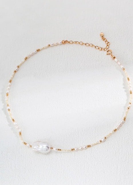 S925 Silver Pearl Shell Necklace D0568-2