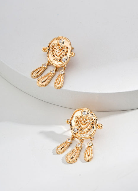 S925 Silver Vintage Zircon Earrings E01221-2