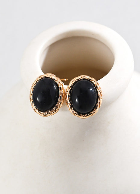 S925 Silver Black Agate Earrings E01219