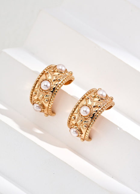 S925 Silver Vintage Pearl Earrings E01167-2
