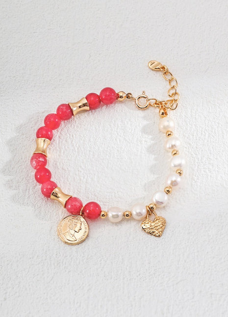 S925 Silver Pearl Rhodonite Bracelet SL0154-2