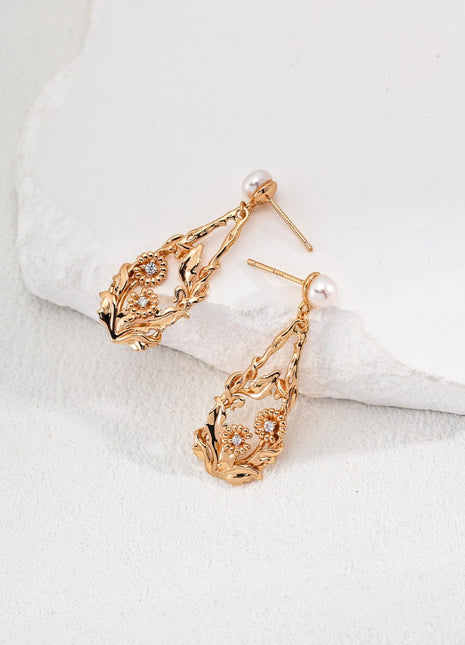 S925 Silver Pearl Zircon Earrings E01213