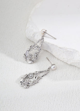 S925 Silver Pearl Zircon Earrings E01213