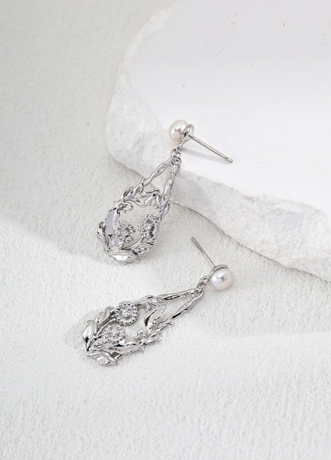 S925 Silver Pearl Zircon Earrings E01213