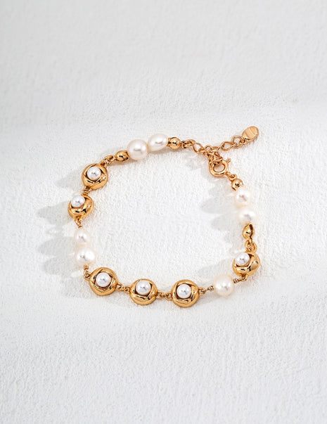S925 Silver Pearl Bracelet SL0128