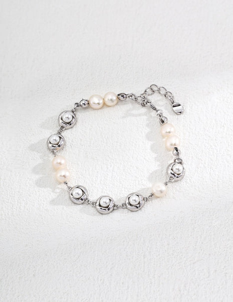 S925 Silver Pearl Bracelet SL0128
