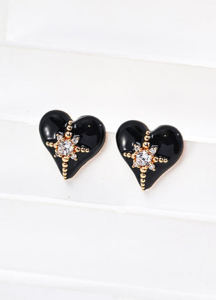 S925 silver heart earrings E01228-2