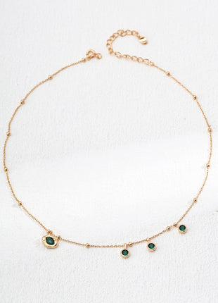 S925 Silver Zircon Necklace D0547 - 2