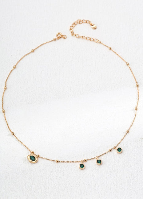 S925 Silver Zircon Necklace D0547 - 2