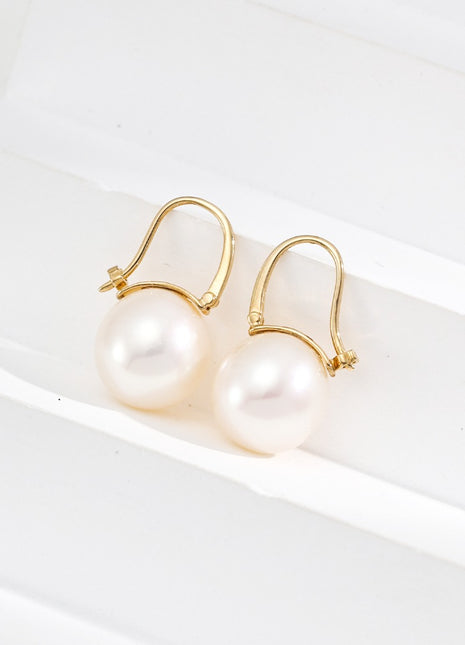 18K Gold Round Natural Pearl KE0004