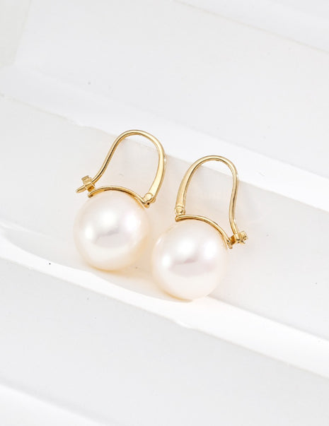 18K Gold Round Natural Pearl KE0004