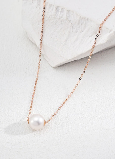 K gold inlaid pearl necklace kd0004
