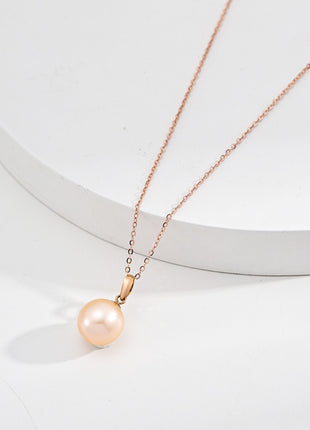 K gold pink pearl necklace kd0005