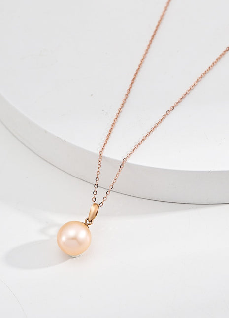 K gold pink pearl necklace kd0005