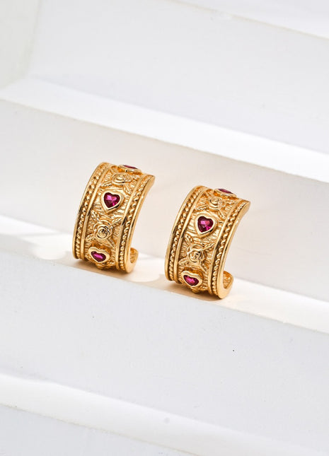 S925 Silver Heart Zircon Earrings E01214