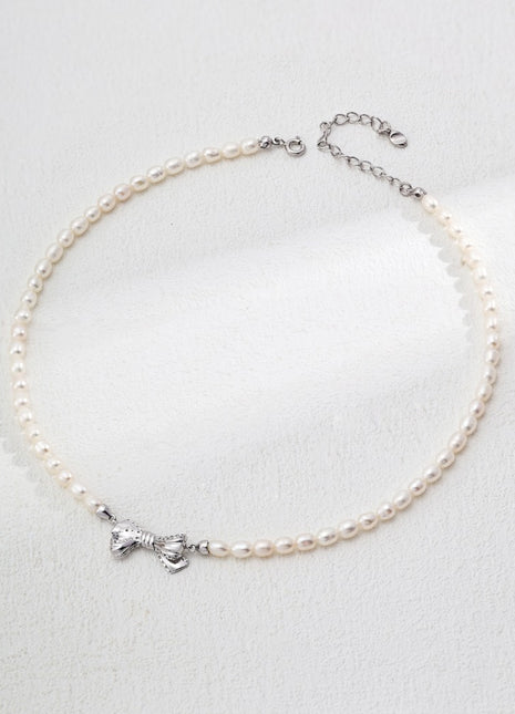 S925 Silver Pearl Butterfly Necklace D0580