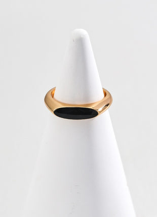 S925 Silver Black Glaze Ring J0266