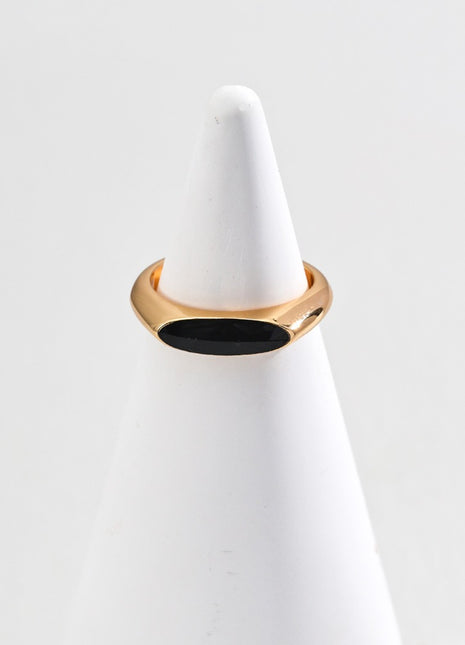 S925 Silver Black Glaze Ring J0266