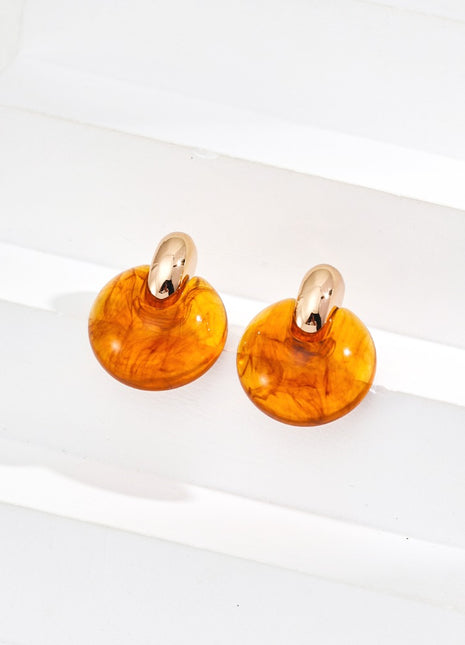 S925 Silver Imit. Amber Earrings E01234-2