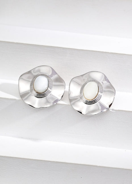 S925 Black Agate Shell Earrings E01230
