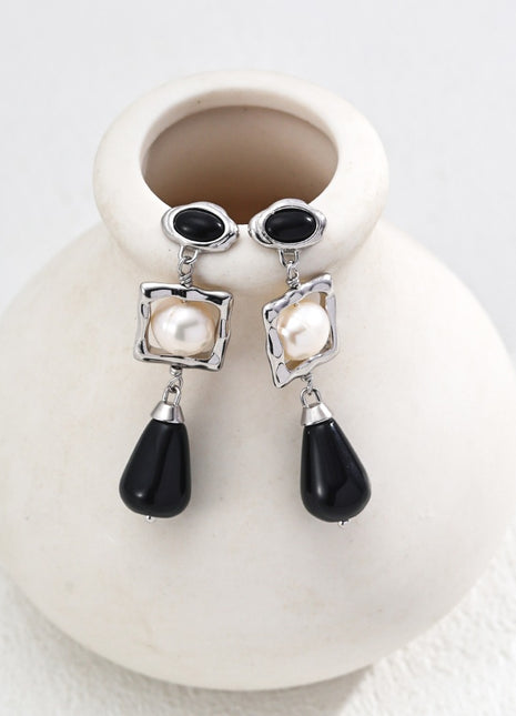S925 Silver Pearl Agate Earrings E01173