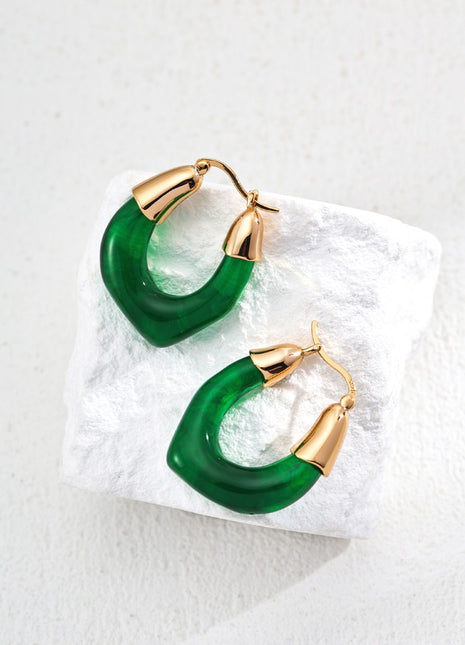 S925 Silver Imitation Amber Earrings E01238-2