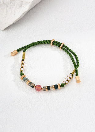 S925 Silver Strawberry Crystal Bracelet SL0160-2