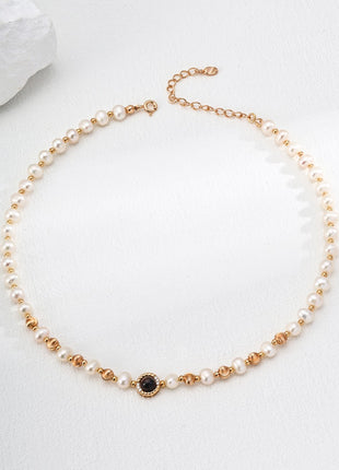 S925 Silver Pearl Necklace D0590-2