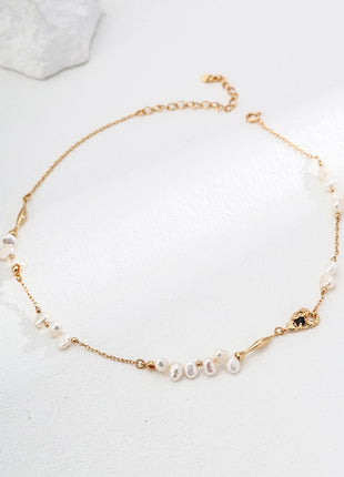 S925 Silver Pearl Agate Necklace D0594-2