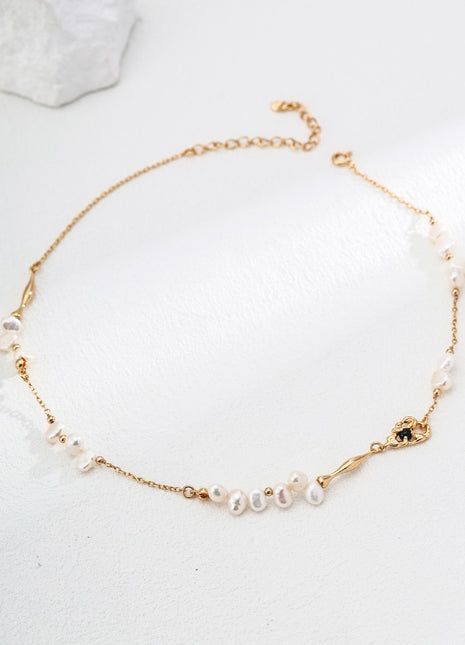 S925 Silver Pearl Agate Necklace D0594-2