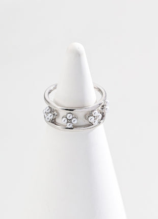 S925 Silver Imitation Pearl Ring J0263